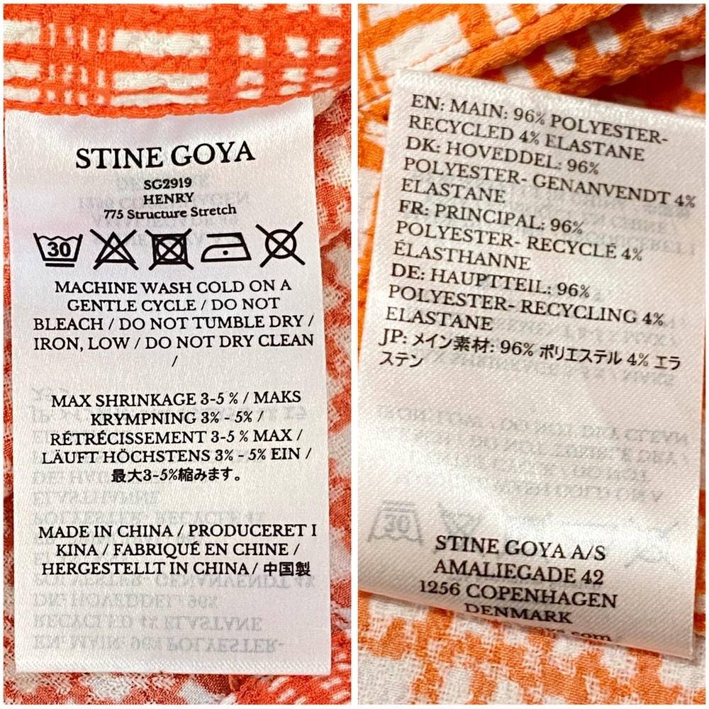 STINE GOYA Orange White plaid gingham print high waist flare Pants - Picture 15 of 16